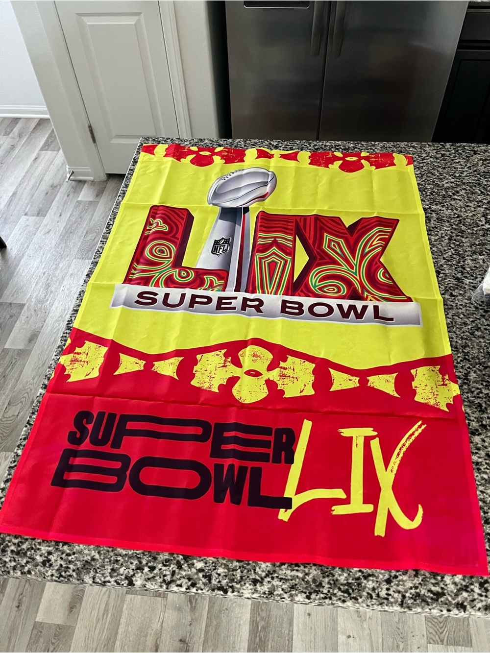 Super Bowl LIX Decorative Fan Flag - Red & Yellow